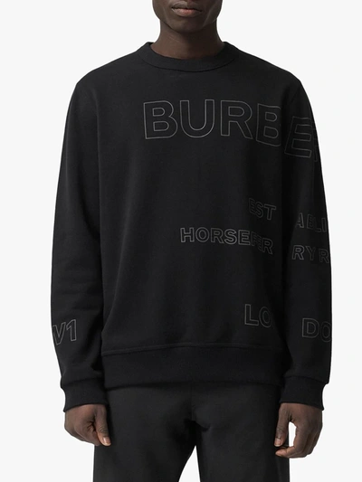 Shop Burberry Logo Print Sweatshirt In Black