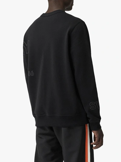 Shop Burberry Logo Print Sweatshirt In Black