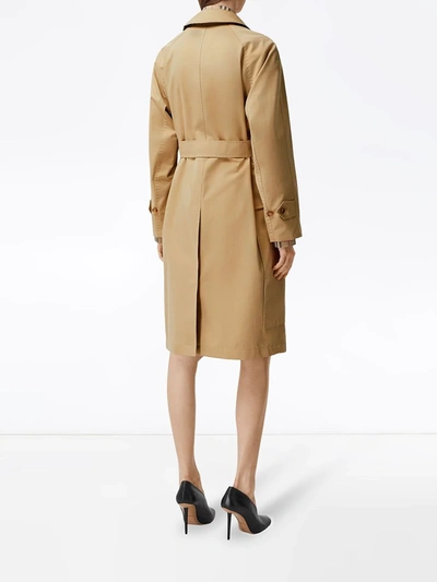 Shop Burberry Belted-waist Single-breasted Coat In Neutrals