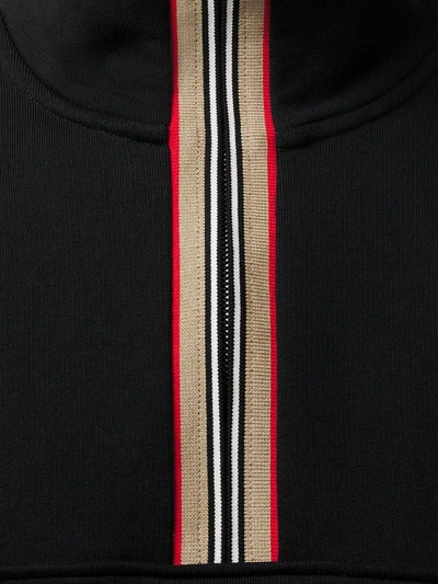 Shop Burberry Stripe-detail Funnel-neck Jumper In Black