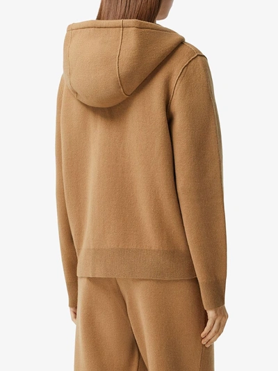 Shop Burberry Embroidered Logo Jumper In Brown
