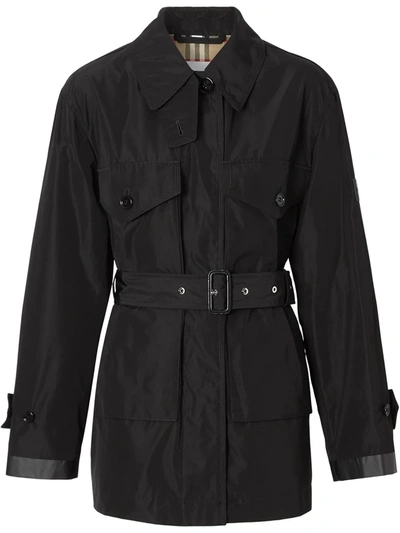 Shop Burberry Belted Trench Coat In Black