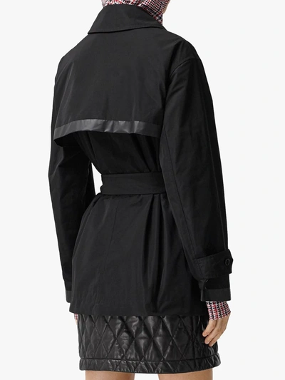 Shop Burberry Belted Trench Coat In Black