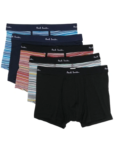 Shop Paul Smith Logo Waistband Boxers In Blue