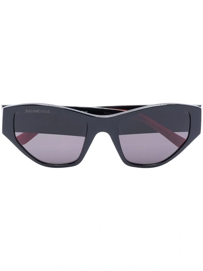 Shop Balenciaga Bb0097s1 Cat Eye-frame Sunglasses In Black