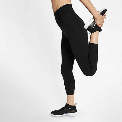 Shop Nike Women's One Luxe Crop Training Tights In Black/clear
