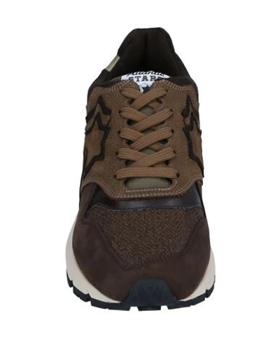Shop Atlantic Stars Man Sneakers Dark Brown Size 11 Soft Leather, Textile Fibers