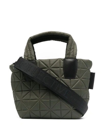 Veecollective Geometric Quilted Tote Bag In Green