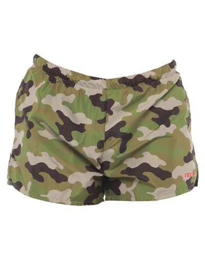 Shop Yes I Am Swim Trunks In Military Green