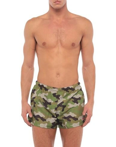 Shop Yes I Am Swim Trunks In Military Green