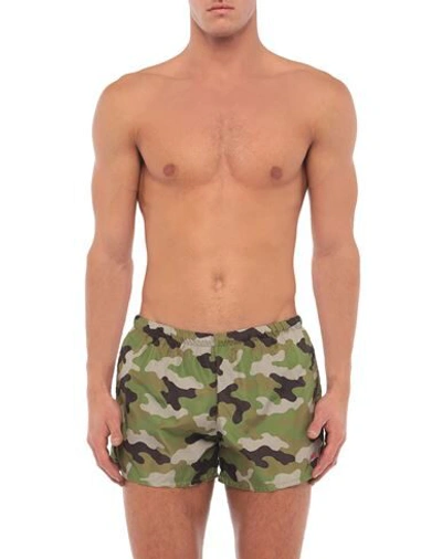 Shop Yes I Am Swim Trunks In Military Green