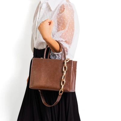 Shop House Of Want "h.o.w." We Gram Small Tote In Chocolate Lizard