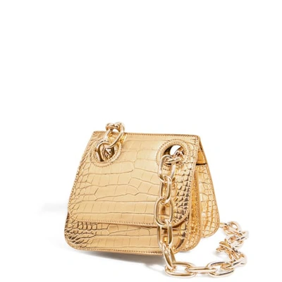 Shop House Of Want "h.o.w." We Are Original Shoulder Bag In Gold Croco