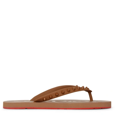 Shop Christian Louboutin Loubi Flip Donna Flat Nude 5