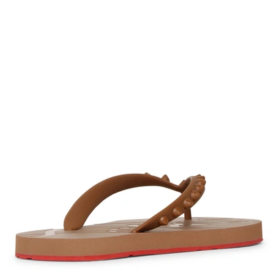 Shop Christian Louboutin Loubi Flip Donna Flat Nude 5