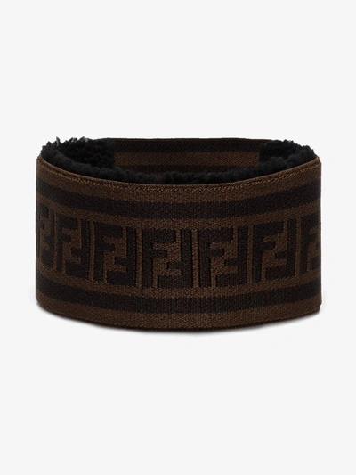 Shop Fendi Haarband Mit Monogramm In Braun