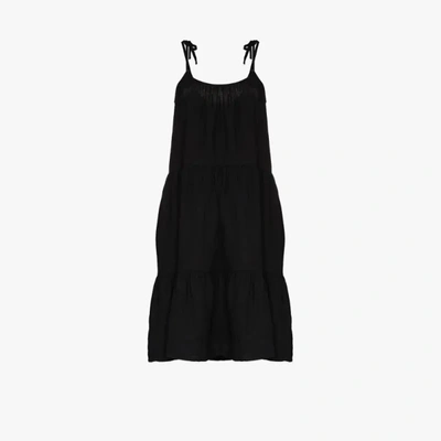 Shop Honorine Lucy Linen Slip Dress In Black