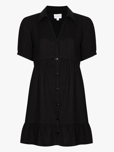 Shop Honorine Minnie Linen Shirt Dress In Black