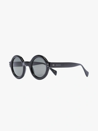 Shop Gucci Black Round Sunglasses