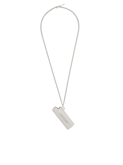 Shop Ambush Logo Lighter Case Necklace In Silver