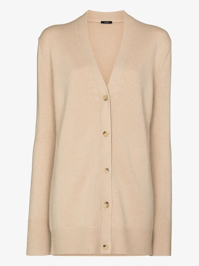 Shop Joseph Neutrals Longline Cashmere Cardigan