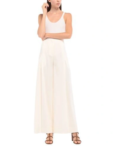 Erika Cavallini Woman Pants White Size 6 Linen, Viscose, Elastane In White