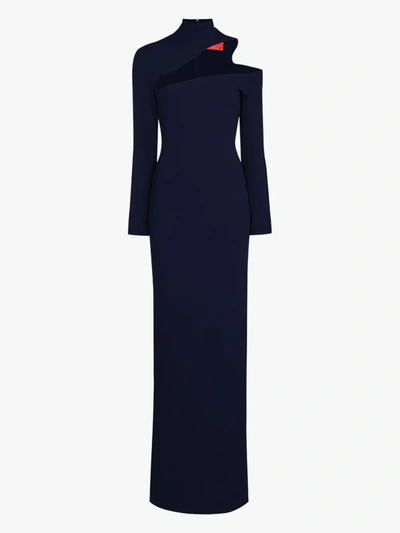 Shop Solace London Blue Ares Cutout Maxi Dress