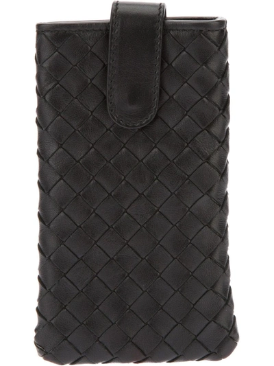 Shop Bottega Veneta Intrecciato Weave Iphone Case In Black