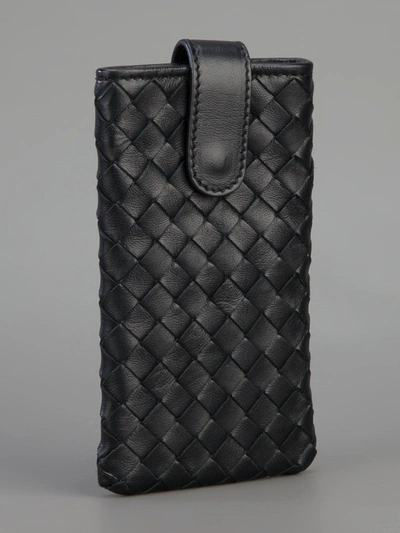 Shop Bottega Veneta Intrecciato Weave Iphone Case In Black