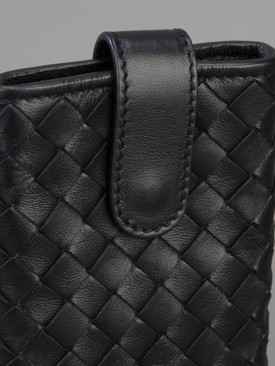 Shop Bottega Veneta Intrecciato Weave Iphone Case In Black