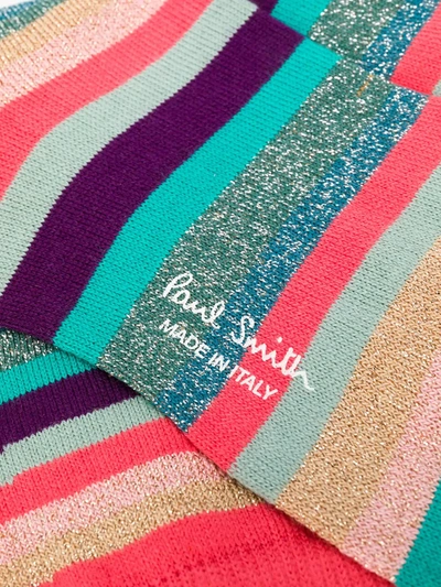 Paul Smith Striped Pattern Socks In Pink