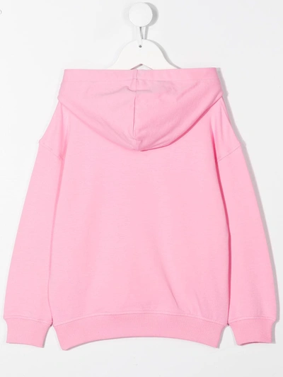 Shop Moschino Logo-print Hoodie In Pink