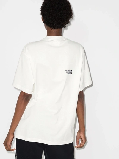 Shop Vetements Logo-print Cotton T-shirt In White