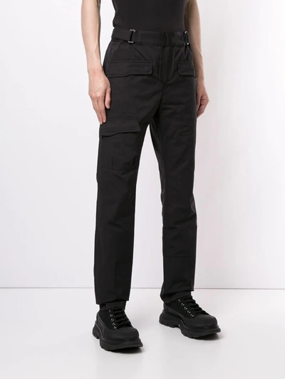 Shop Rta Straight Leg Buckle Detail Trousers In Black