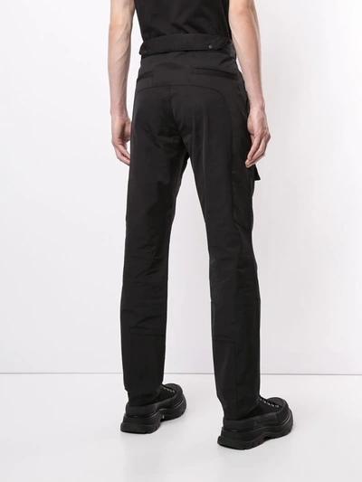 Shop Rta Straight Leg Buckle Detail Trousers In Black
