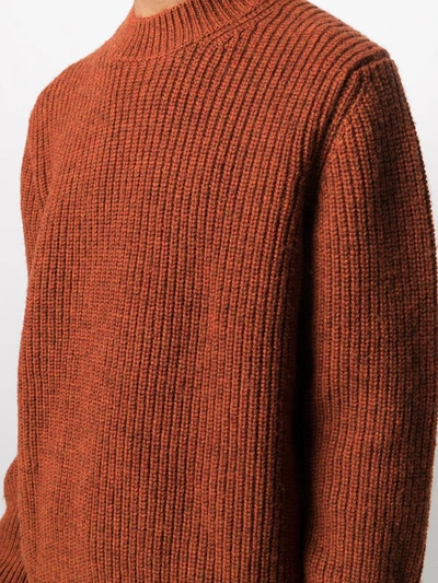 Shop Ymc You Must Create Ribbed Round Neck Jumper In Brown