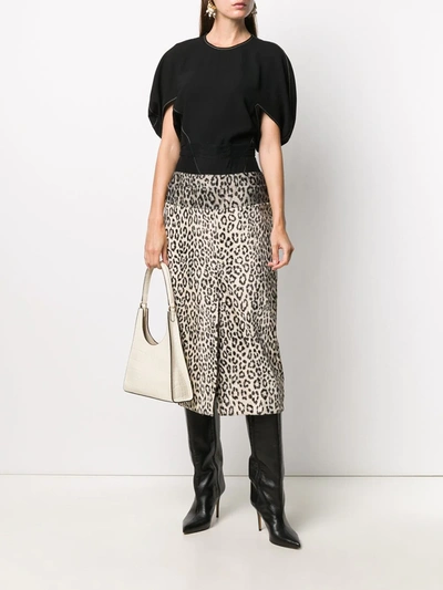 Shop Act N°1 Leopard-print Midi Skirt In White