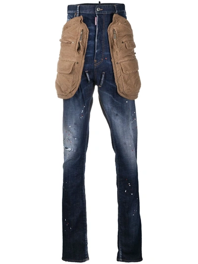 Shop Dsquared2 High-rise Stonewashed Straight-leg Jeans In Blue