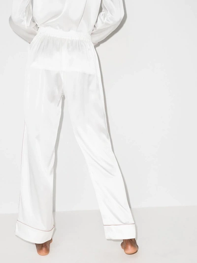 Shop Olivia Von Halle Two-piece Silk Pajama Set In White