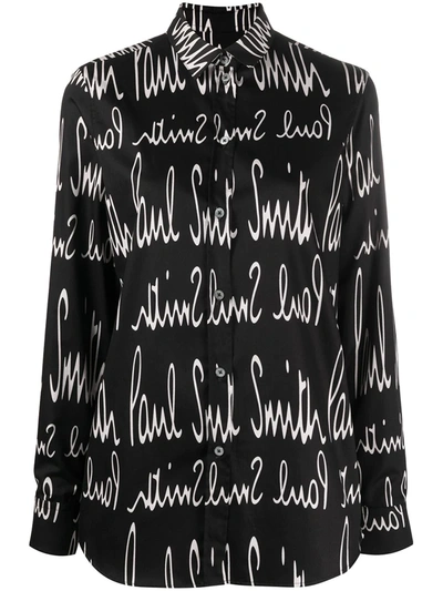 PAUL SMITH SIGNATURE LOGO PRINT LONG-SLEEVED SHIRT 