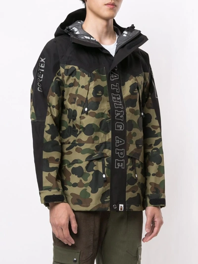 Shop A Bathing Ape Camouflage Print Logo Jacket In Green