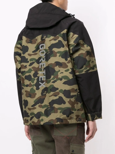 Shop A Bathing Ape Camouflage Print Logo Jacket In Green