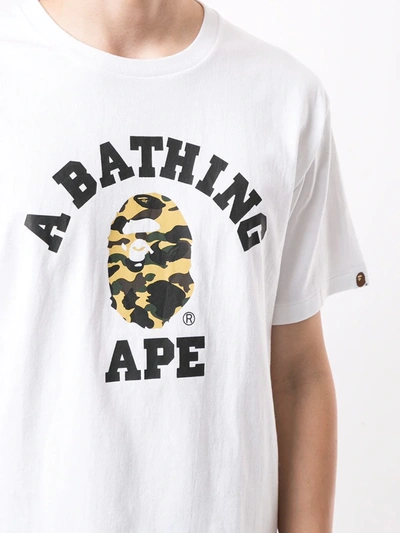 Shop A Bathing Ape Logo-print Short-sleeve T-shirt In White