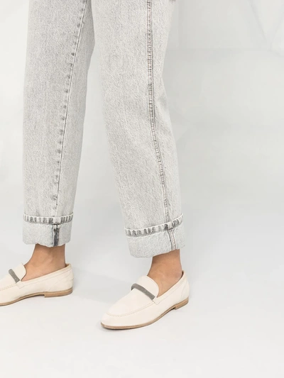 Shop Brunello Cucinelli Acid Wash Straight-leg Jeans In Grey