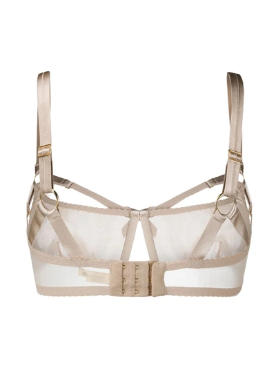 Shop Bordelle Semi-sheer Fitted Bra In Neutrals