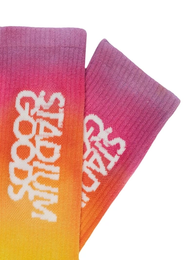Shop Stadium Goods X Smalls Socks "pink Sunset Gradient" Socks In Red