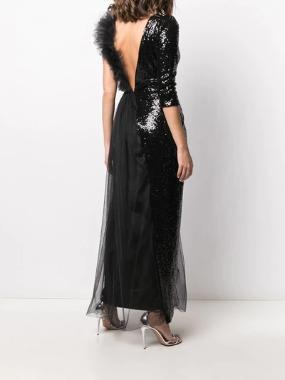 Shop Alchemy Tulle And Sequin-embellished Asymmetric Dress In Black