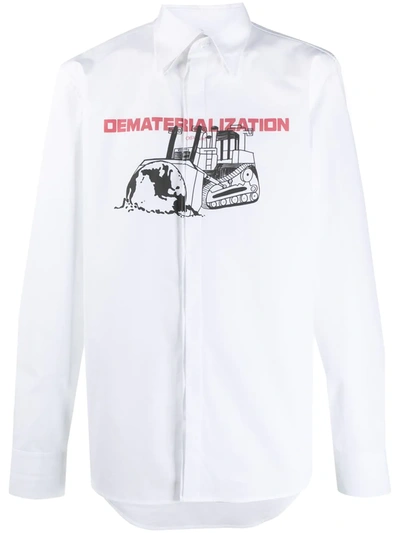 Shop Off-white Graphic-print Long-sleeve Shirt In White