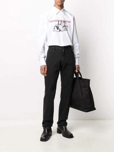 Shop Off-white Graphic-print Long-sleeve Shirt In White