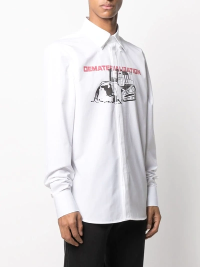 Shop Off-white Graphic-print Long-sleeve Shirt In White